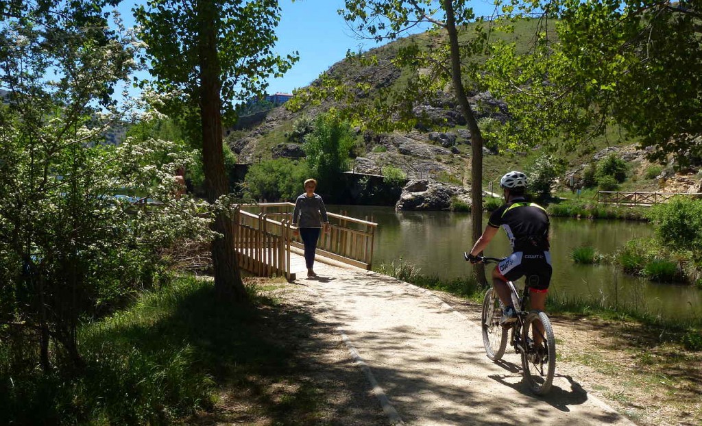 Ciclista y paseante Senderos del Duero en Soria