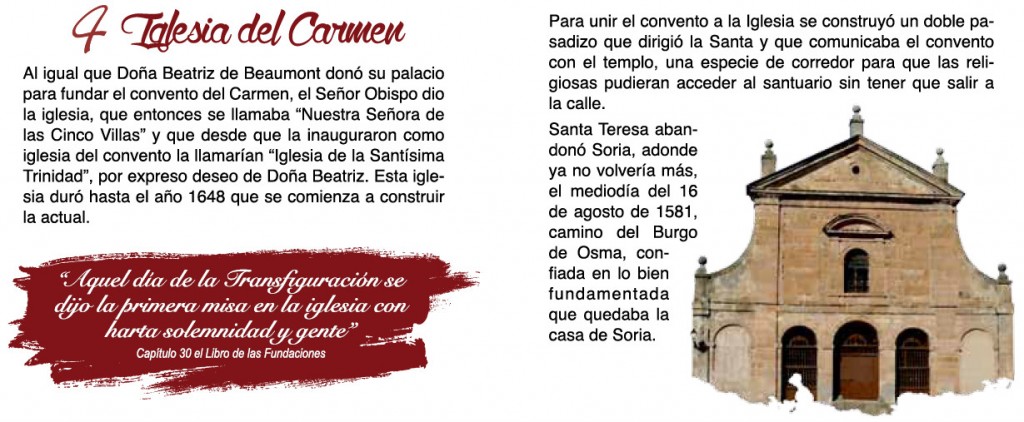 Iglesia del Carmen en folleto