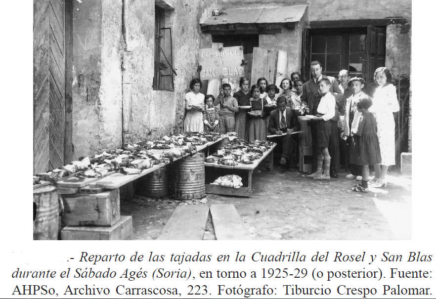 Tajadas en cuadrilla del Rosel y San Blas hacia 1927