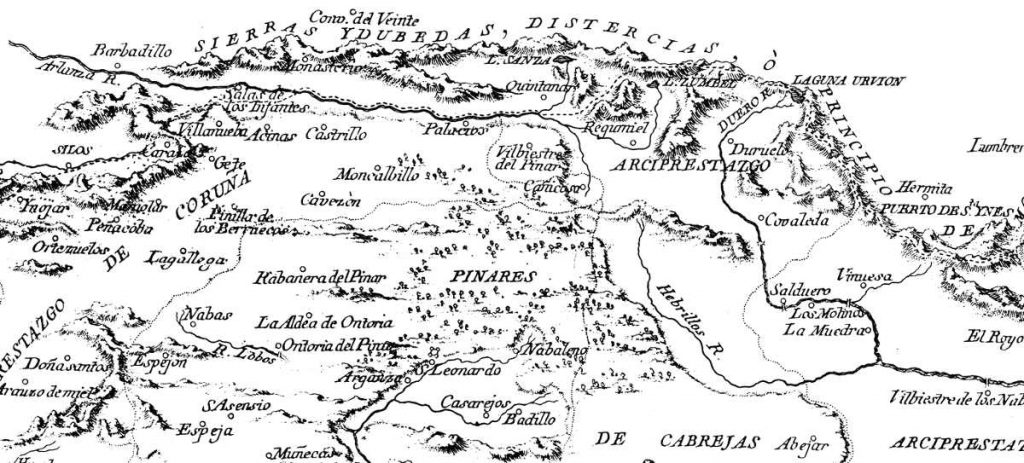 Mapa Pinares de Burgos en Tomas Lopez